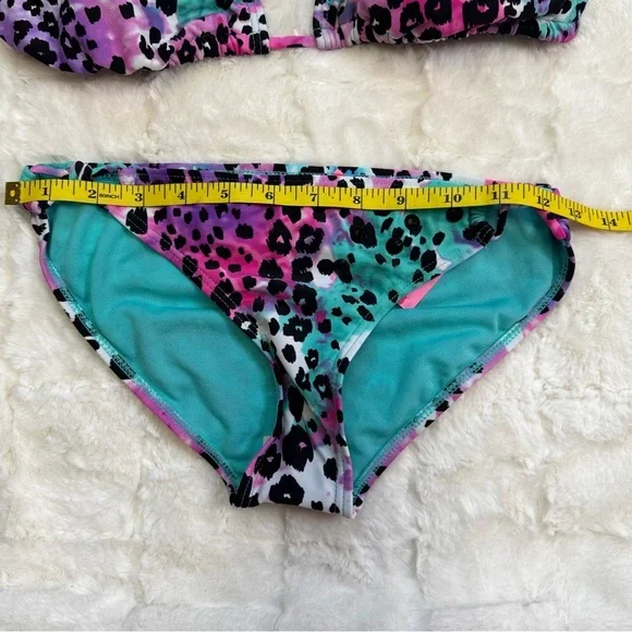 Xhilaration Multicolor Leopard Print Bikini Size Medium Sequins on Suit NWT - Picture 5 of 10